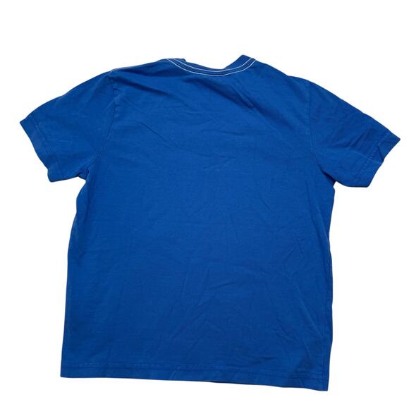 HANNA ANDERSSON Blue Stripe Airplane Solid Short Sleeve Tee Sz 8 130 Kids Cotton - Picture 2 of 5